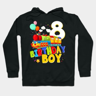 8Th Birthday Train Boys 8 Years Old Im Eight Hoodie